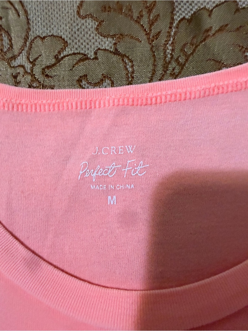 J. Crew Perfect Fit Cotton Short Sleeve Crew Neck Tee, Peach Color, Sz M - Picture 4 of 10